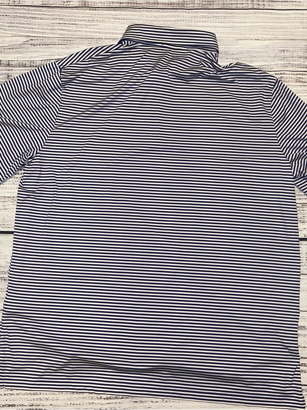RLX Ralph Lauren Mens Golf Polo Shirt Size XL Blue White Striped Performance - Picture 8 of 8